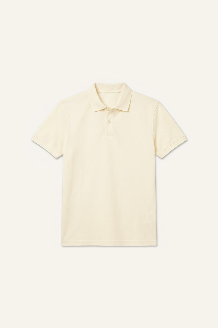 Men Light Yellow Regular Fit Pique Short Sleeve Polo T-Shirt