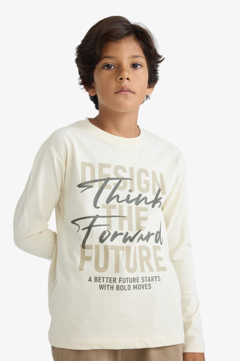 BOYS & TEENS Stone Boy Regular Fit Crew Neck Long Sleeve T-Shirt