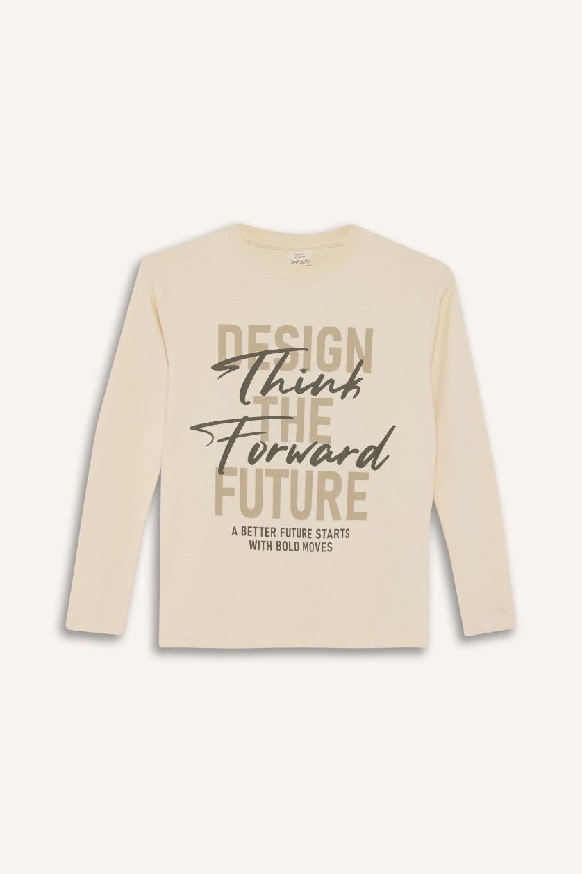 BOYS & TEENS Stone Boy Regular Fit Crew Neck Long Sleeve T-Shirt