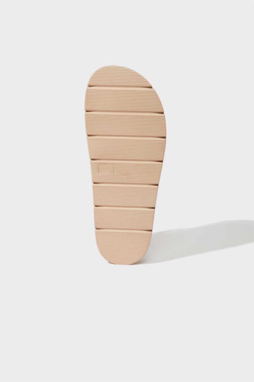 WOMAN Beige Woman Flat Sole Slipper