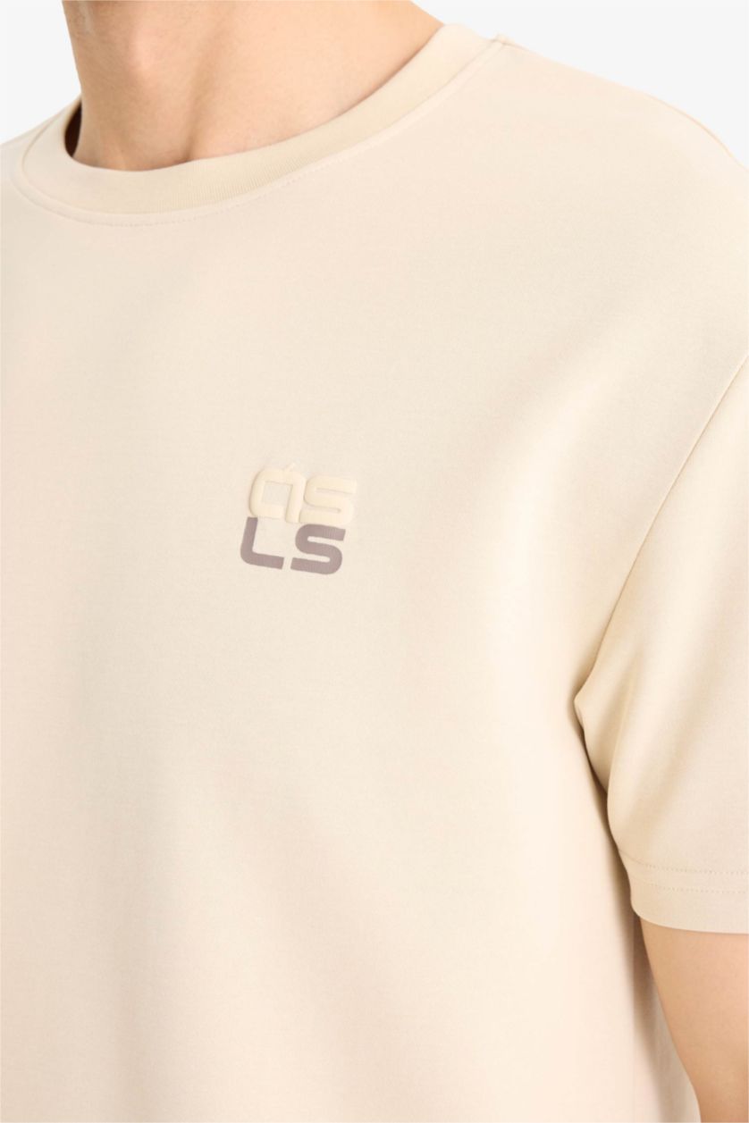 رجال بيج Regular Fit Short Sleeve T-Shirt