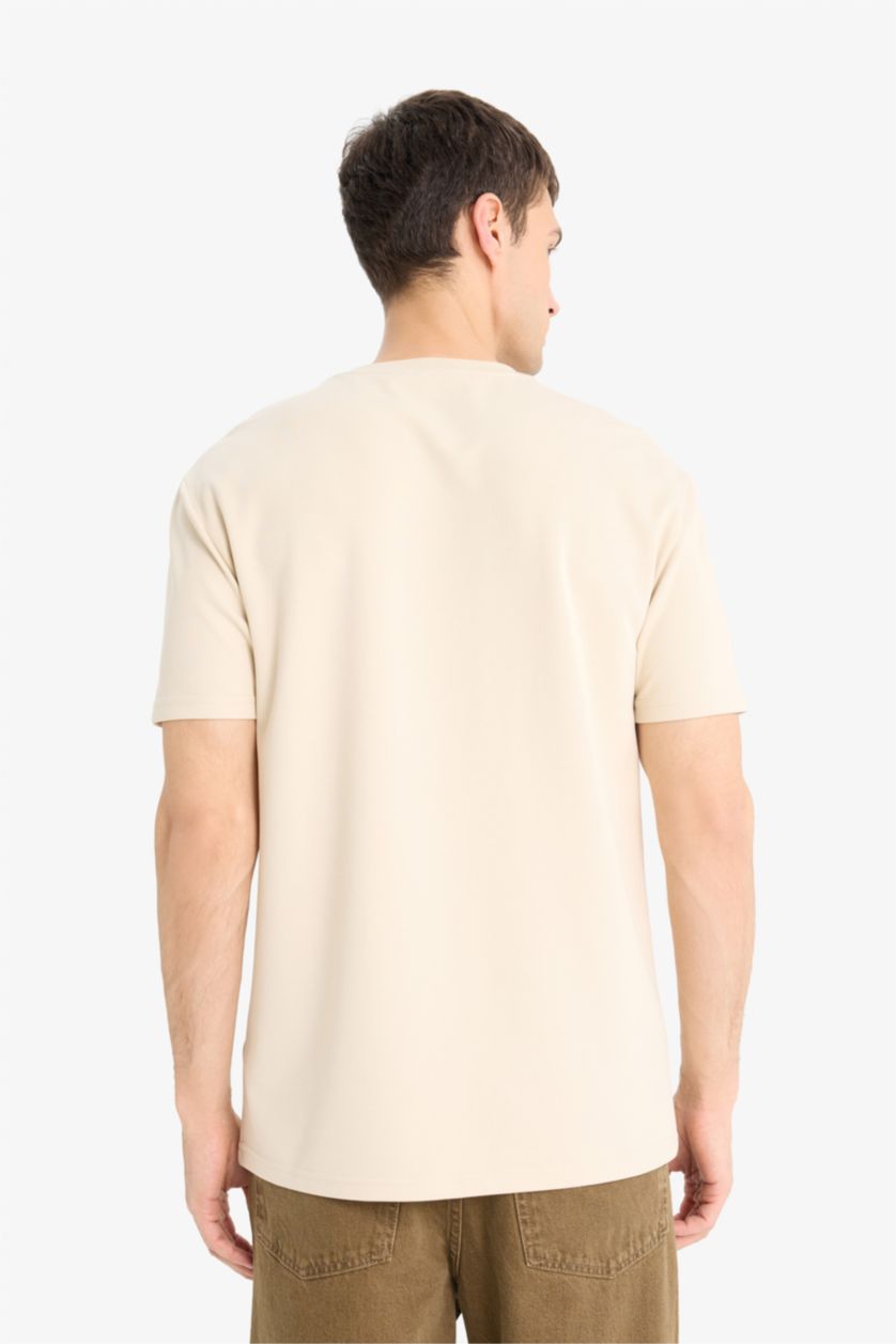 رجال بيج Regular Fit Short Sleeve T-Shirt