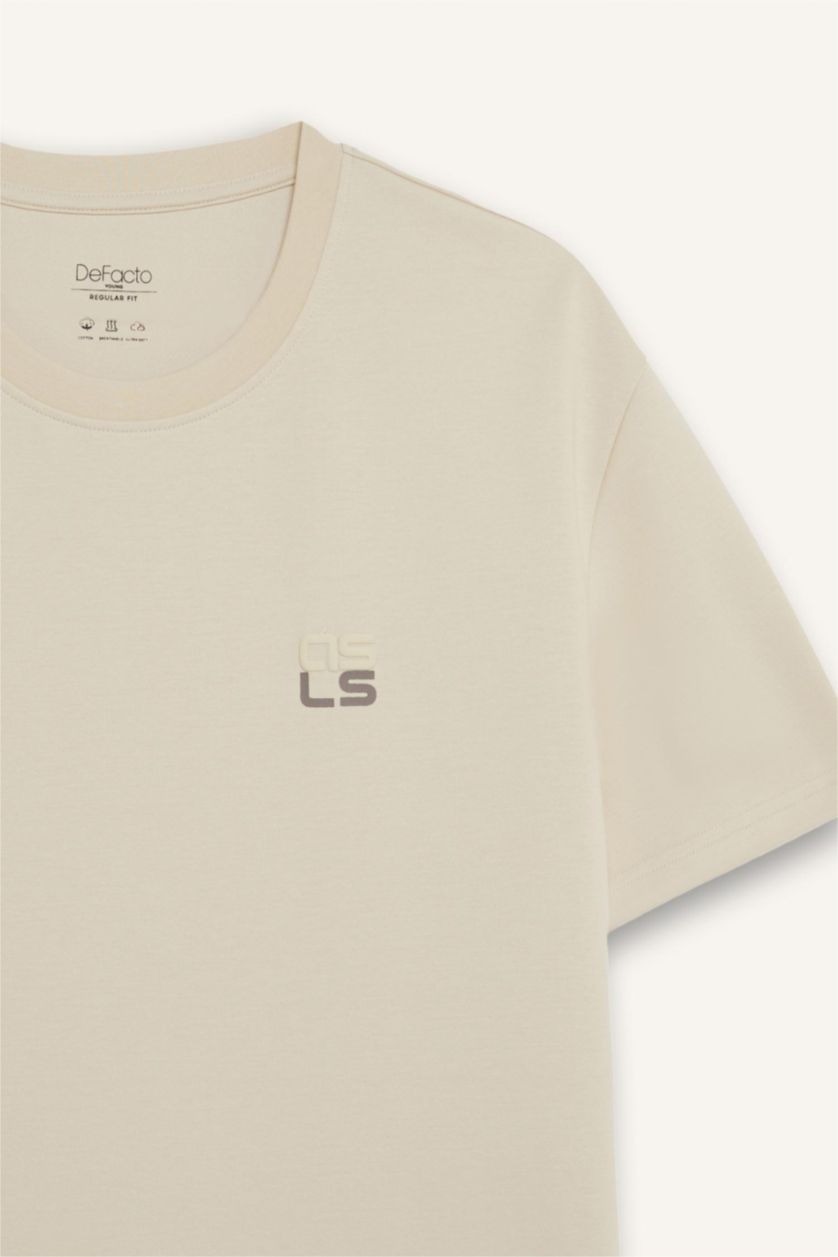 رجال بيج Regular Fit Short Sleeve T-Shirt