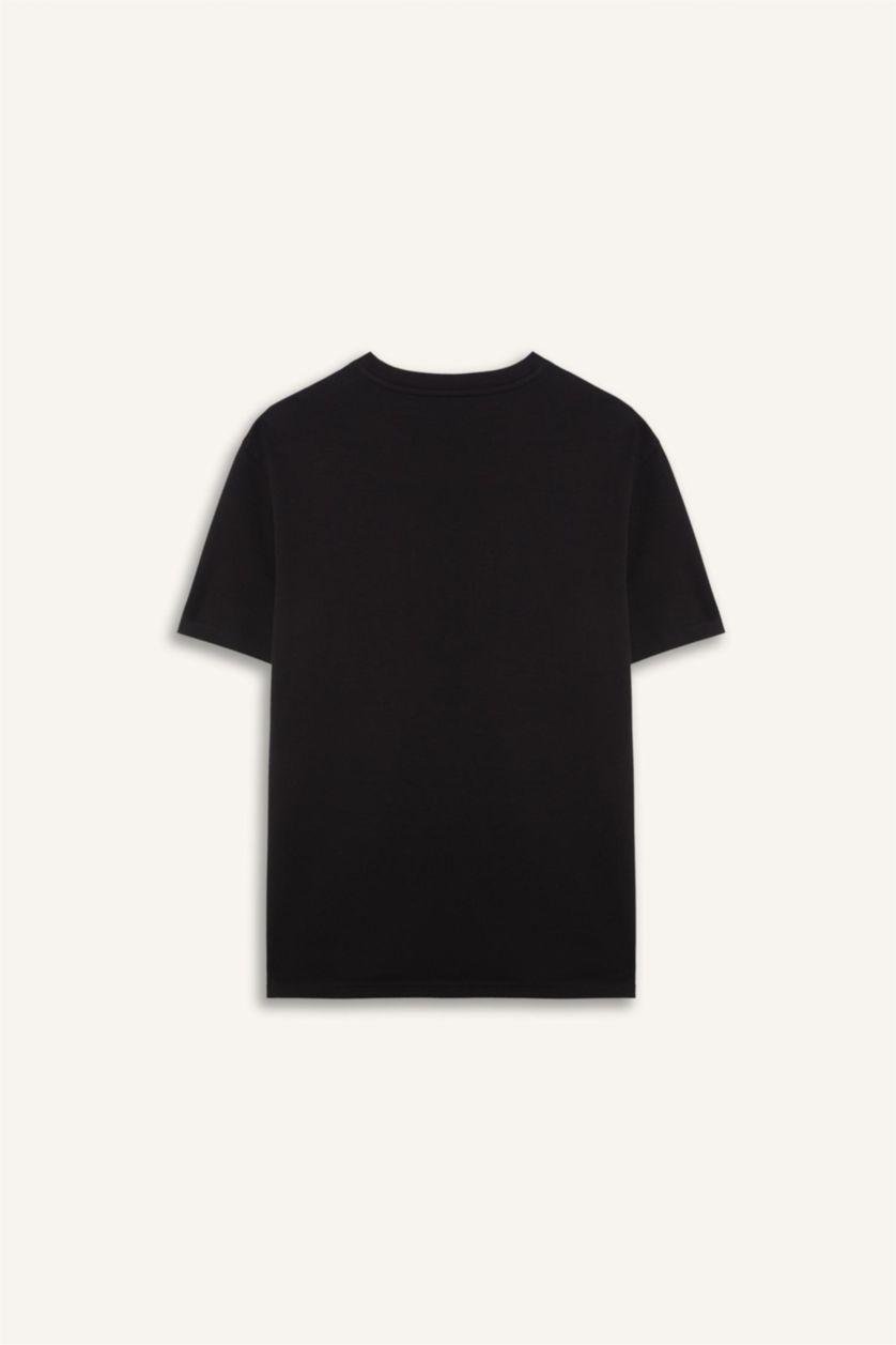 رجال أسود Regular Fit Short Sleeve T-Shirt