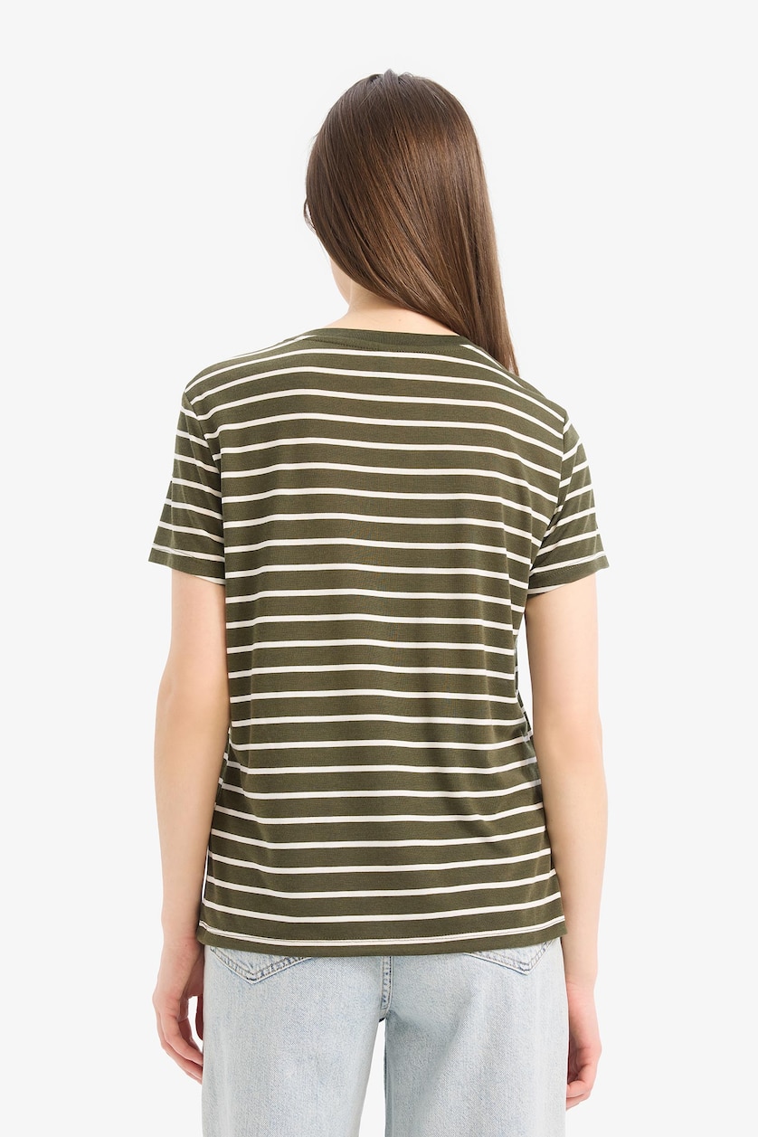 WOMAN Light Khaki Regular Fit Short Sleeve T-Shirt