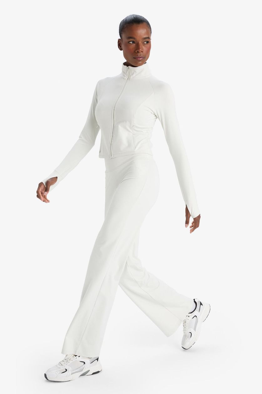 Kadın Taş Wide Leg Geniş Paça Toparlayıcı Yüksek Bel Soft Touch Sporcu Pantolon