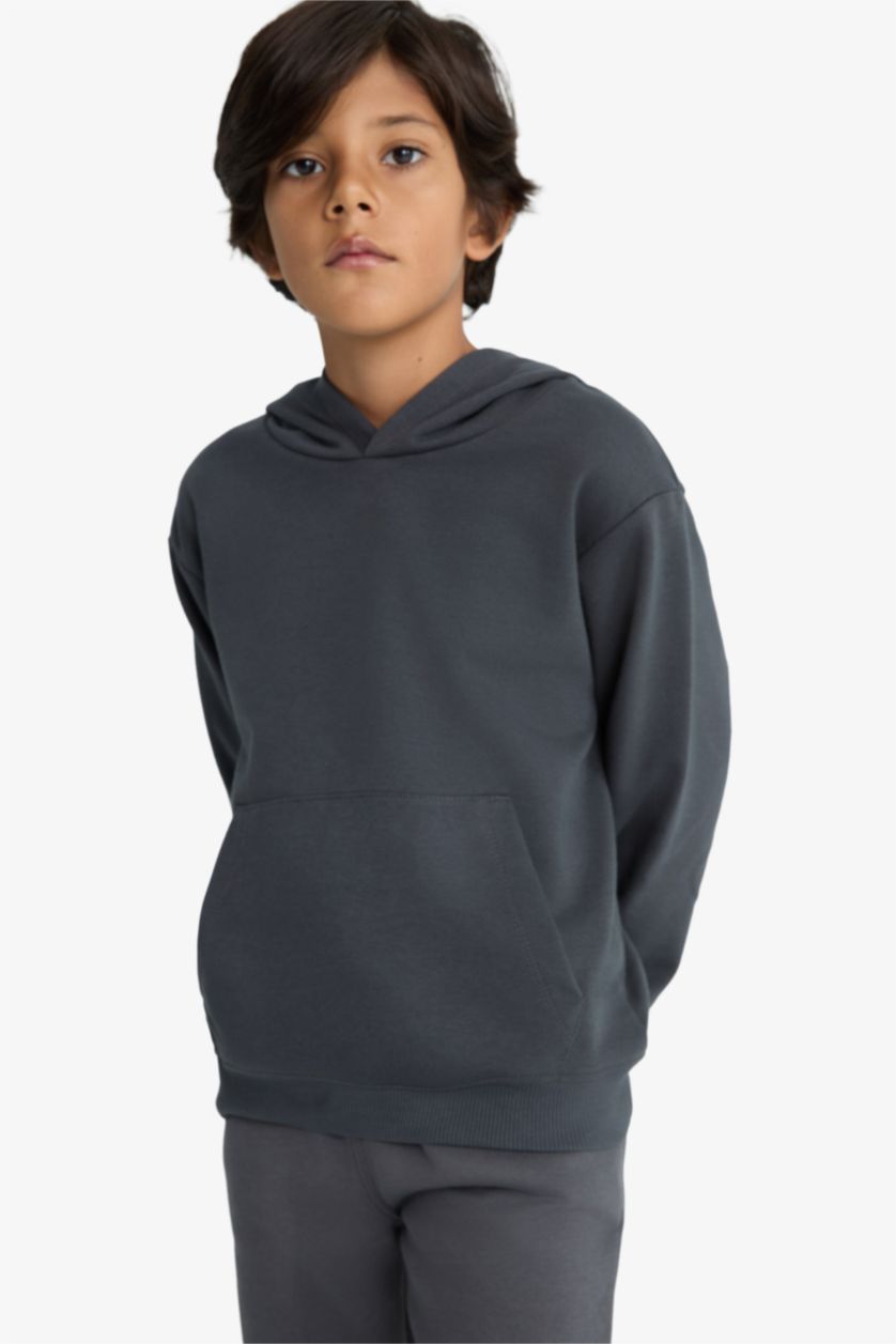 BOYS & TEENS Anthracite Boy Regular Fit Hoodie