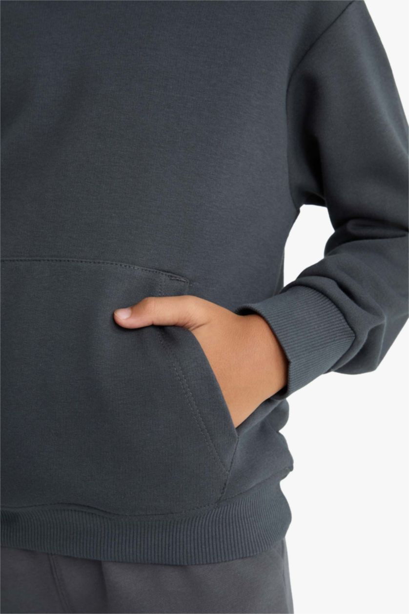 BOYS & TEENS Anthracite Boy Regular Fit Hoodie