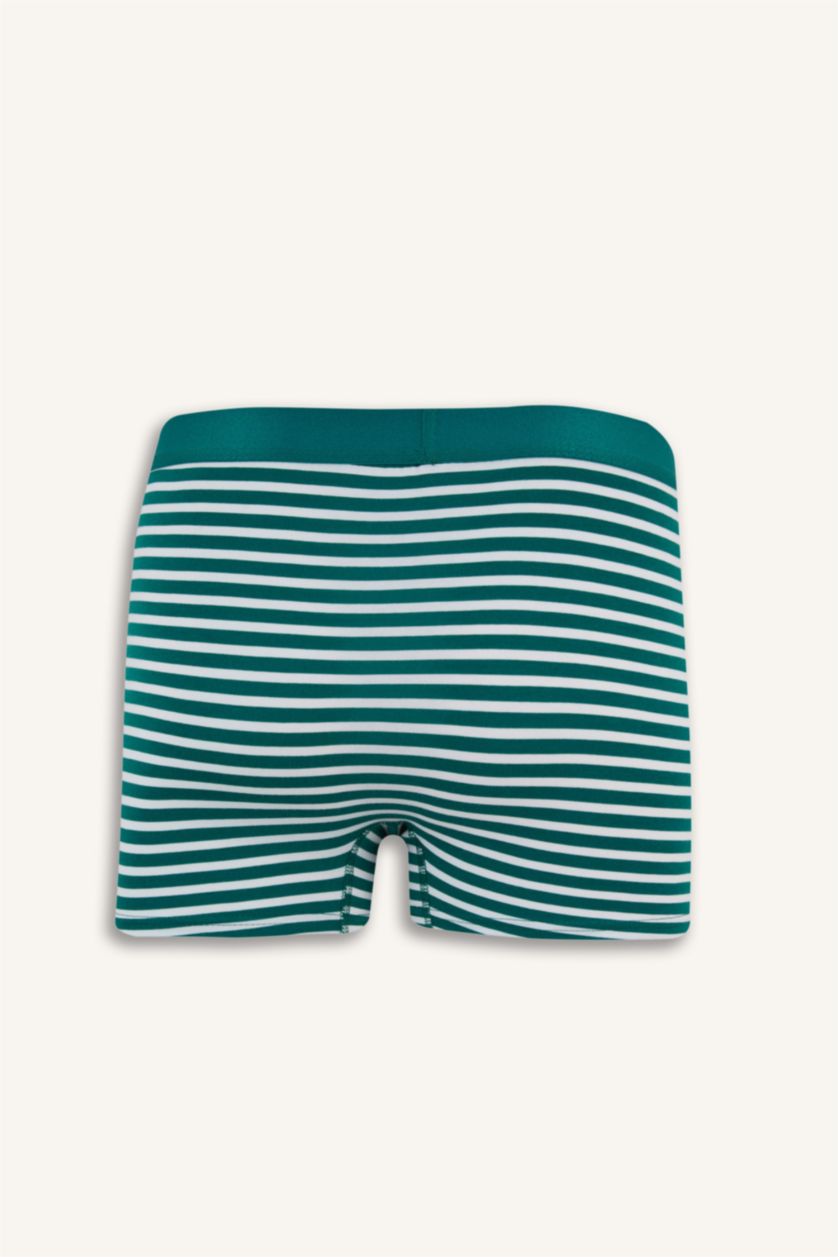 Erkek Lacivert Regular Fit Çizgili 3'lü Boxer