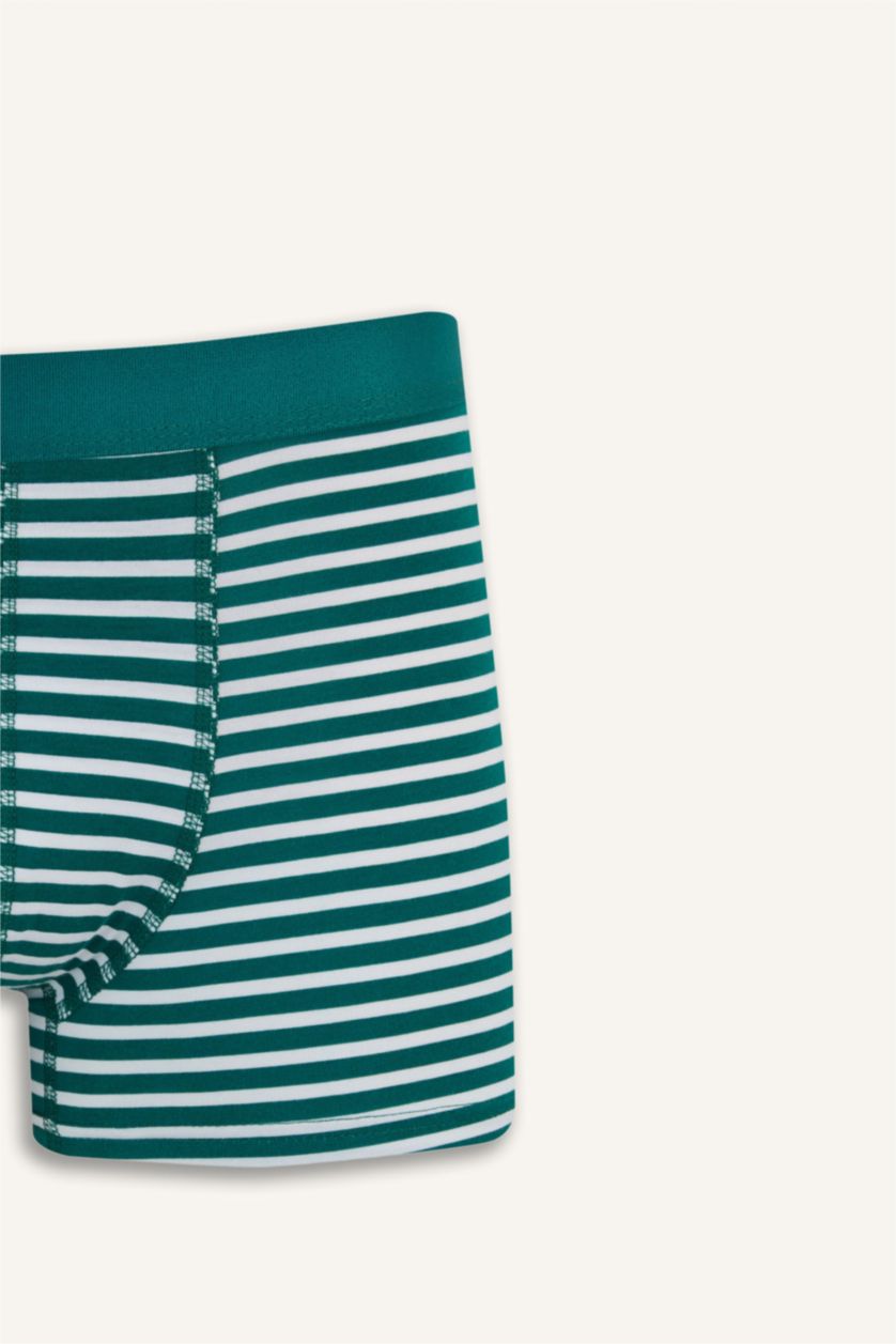 Erkek Lacivert Regular Fit Çizgili 3'lü Boxer