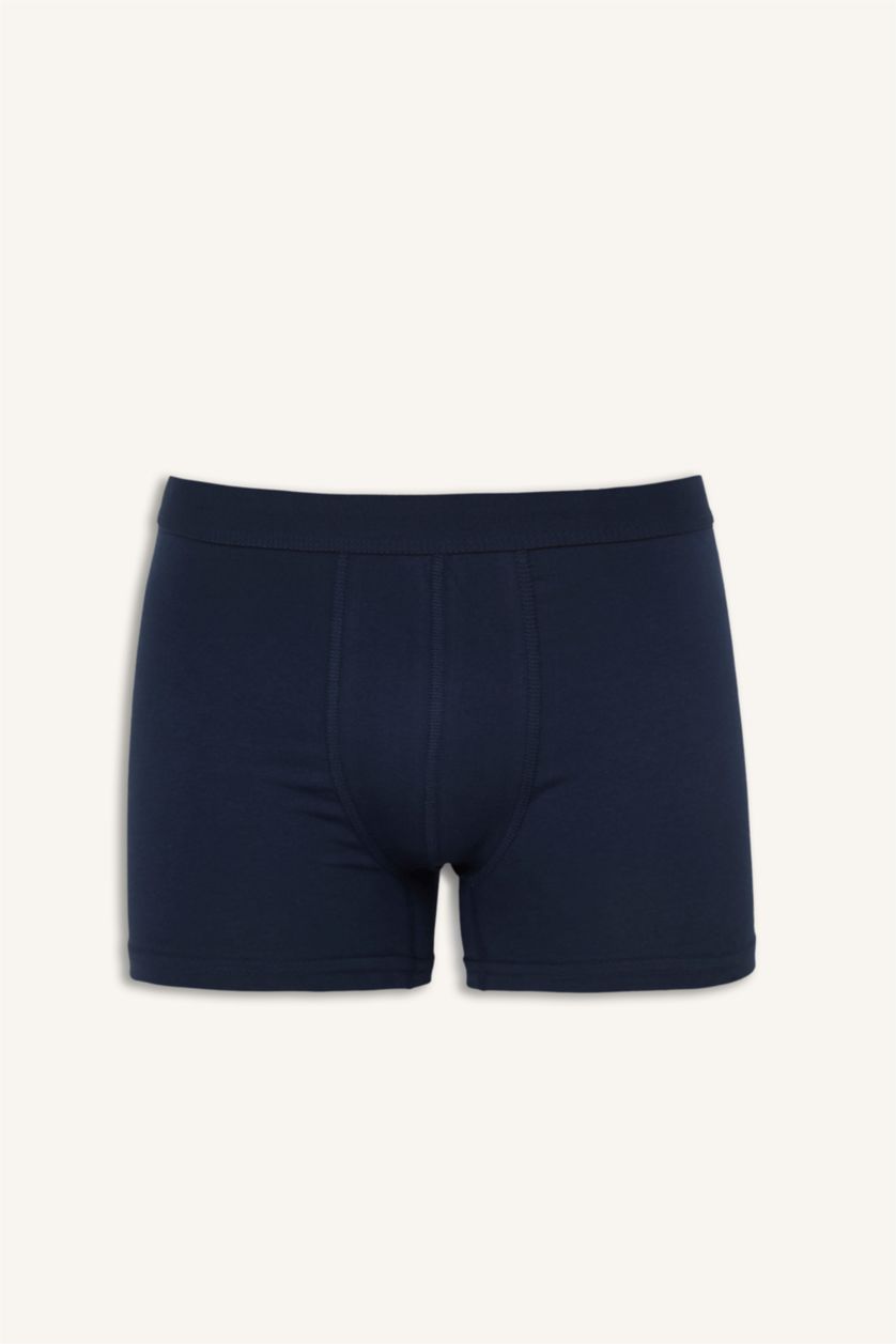 Erkek Lacivert Regular Fıt Çizgili 3'lü Boxer