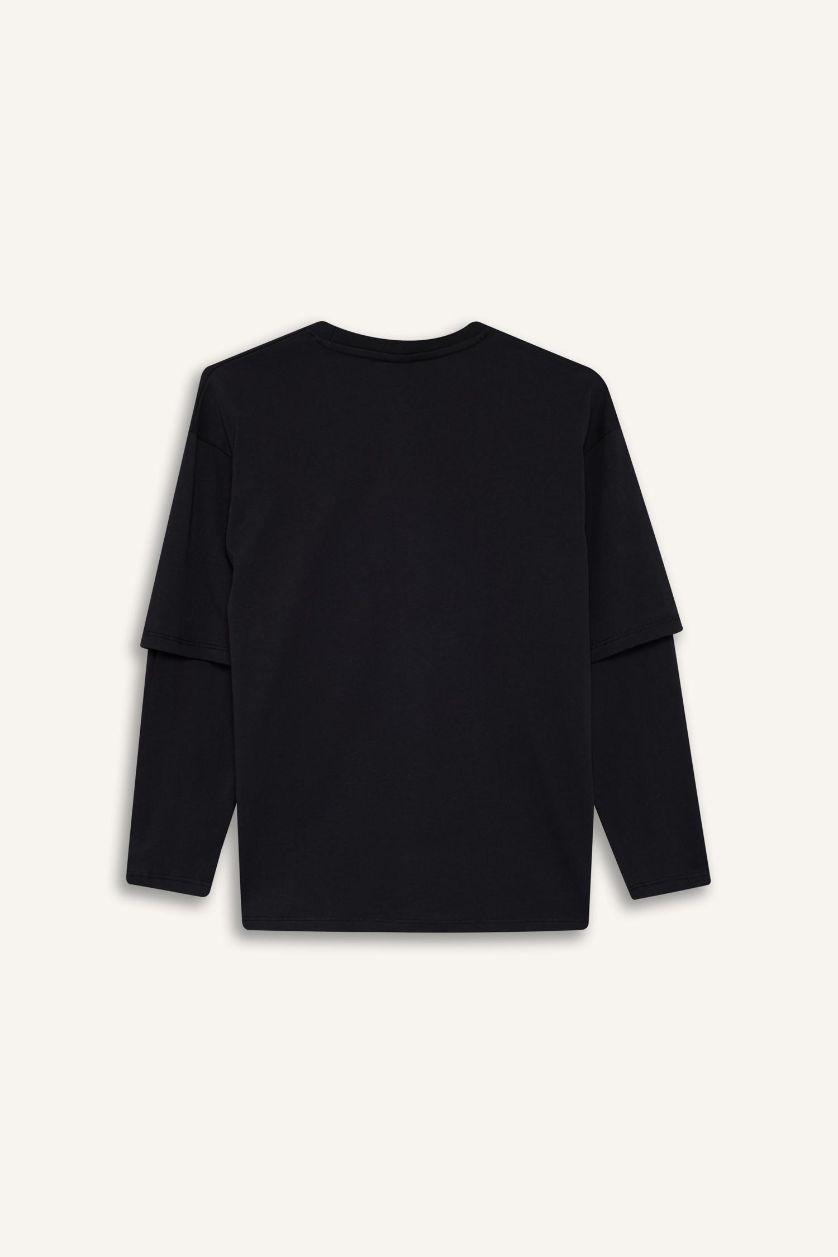 أولاد كحلي تيشيرت ولادي ردن طويل اوفر سايز بياخة مستديرة