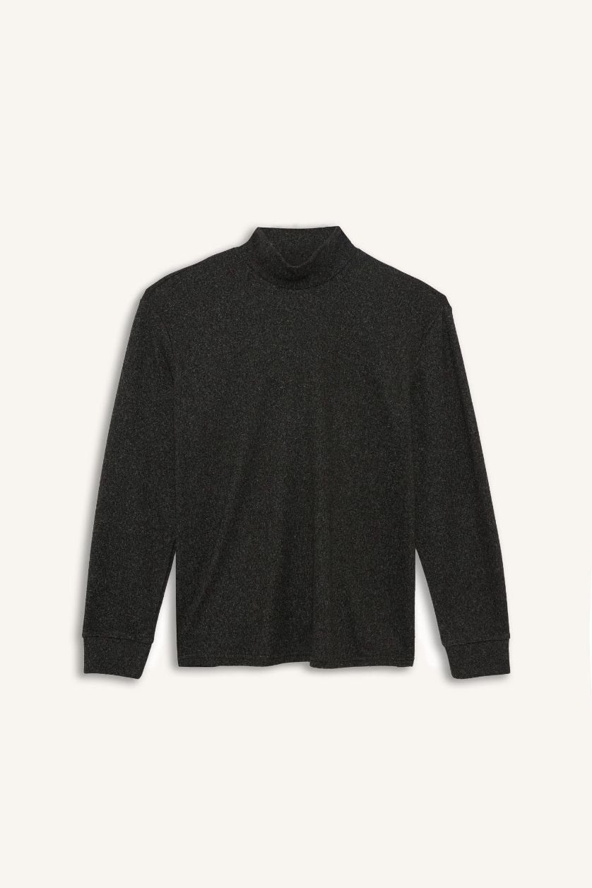 Man Anthracite Melange Regular Fit Long Sleeve Sweatshirt