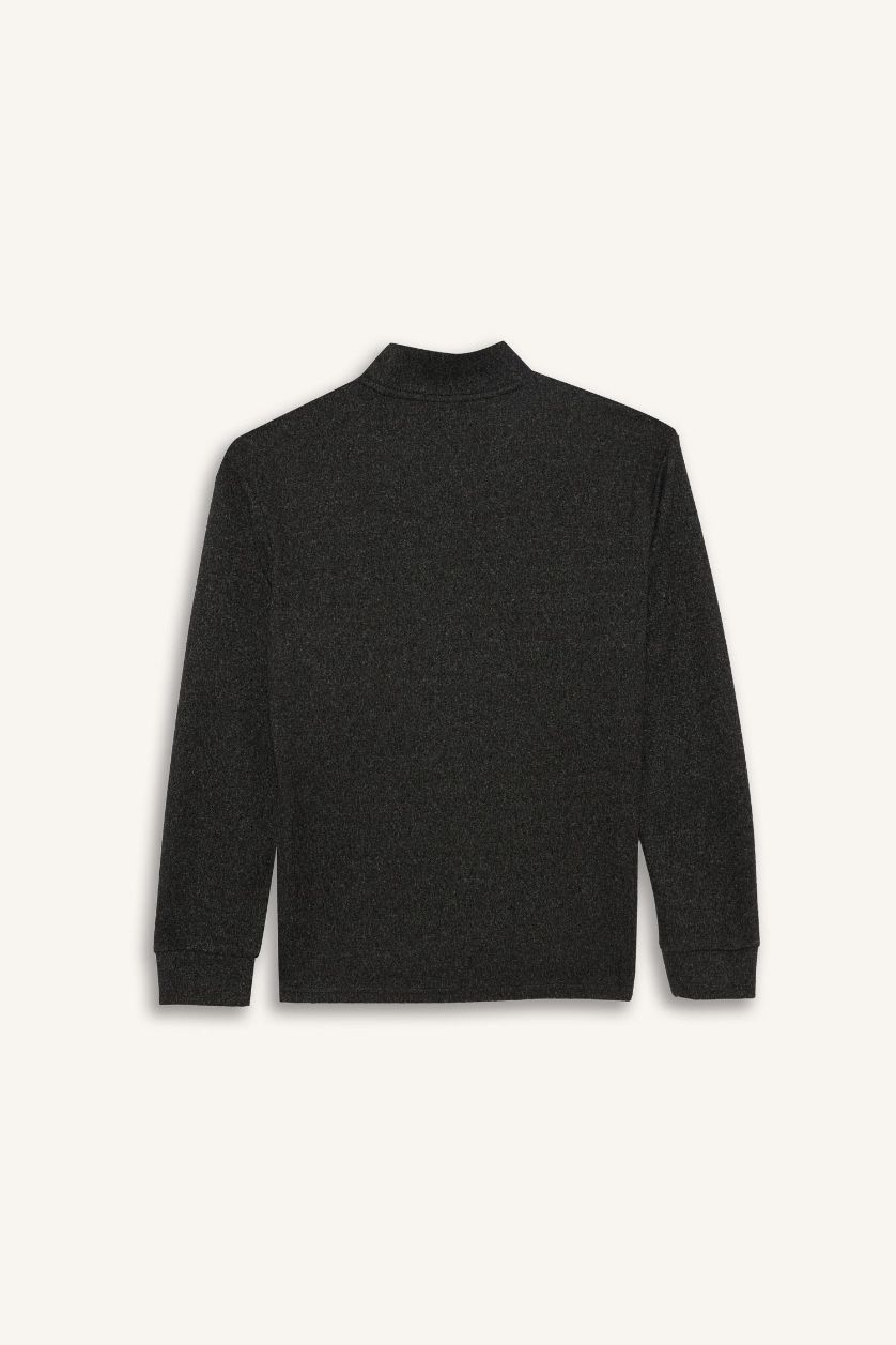 Man Anthracite Melange Regular Fit Long Sleeve Sweatshirt