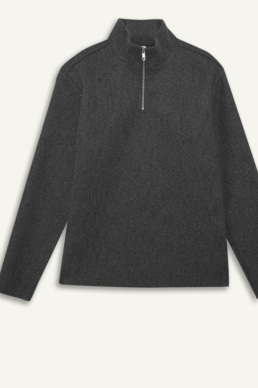 رجال ميلانج أنثرا سويت شيرت قصة عادية بنص سحاب