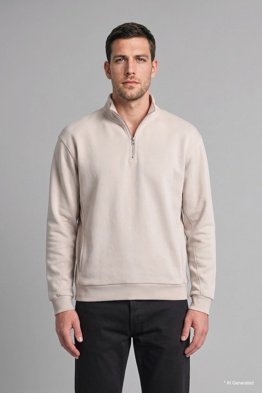 Erkek Taş Ultra Yumuşak Regular Fıt Basic Sweatshirt