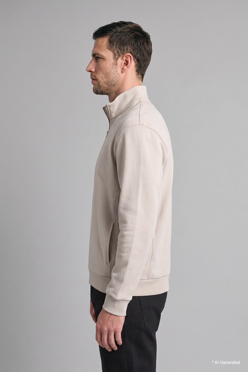Erkek Taş Ultra Yumuşak Regular Fıt Basic Sweatshirt