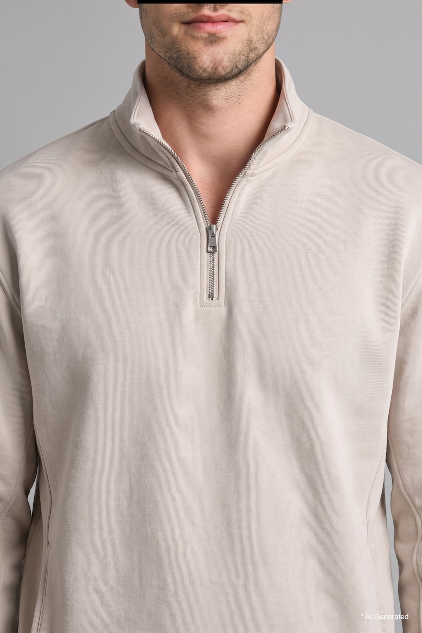 Erkek Taş Ultra Yumuşak Regular Fıt Basic Sweatshirt