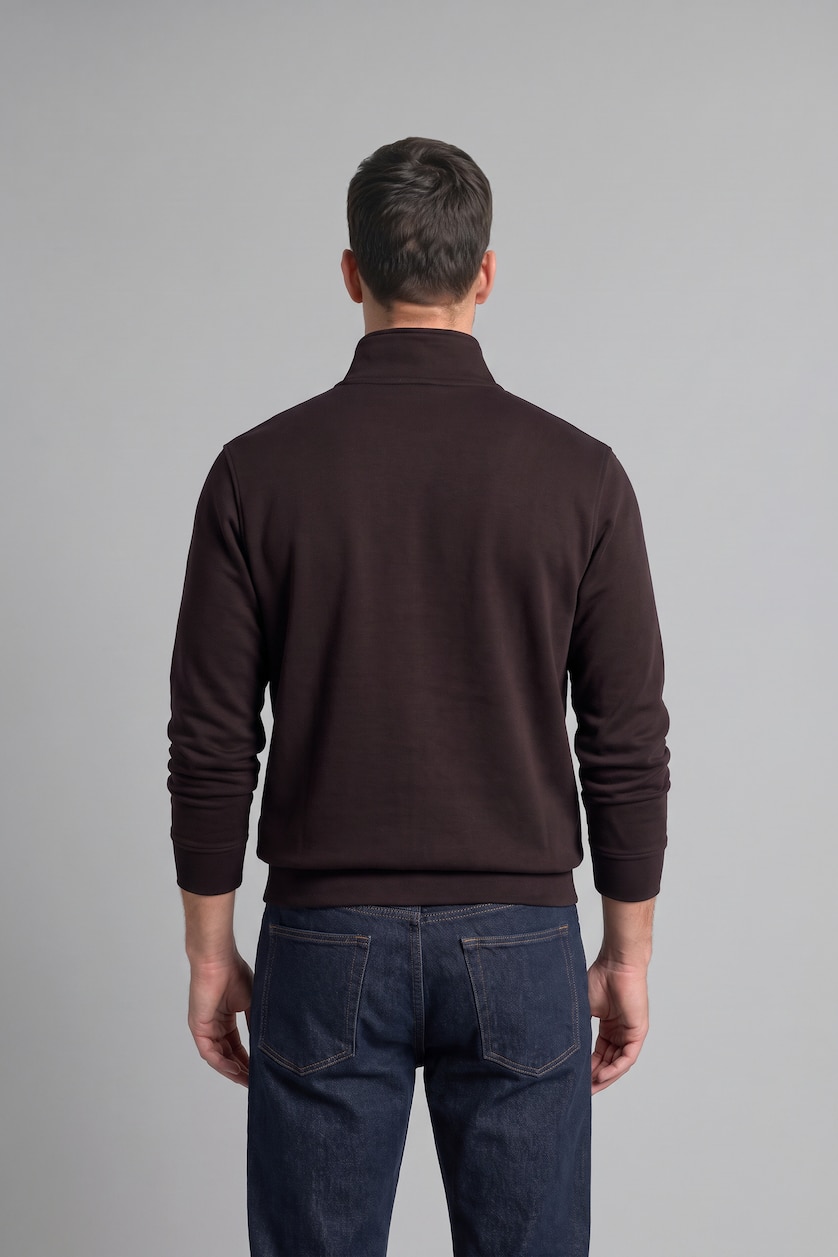 Erkek Kahve Ultra Yumuşak Regular Fıt Basic Sweatshirt