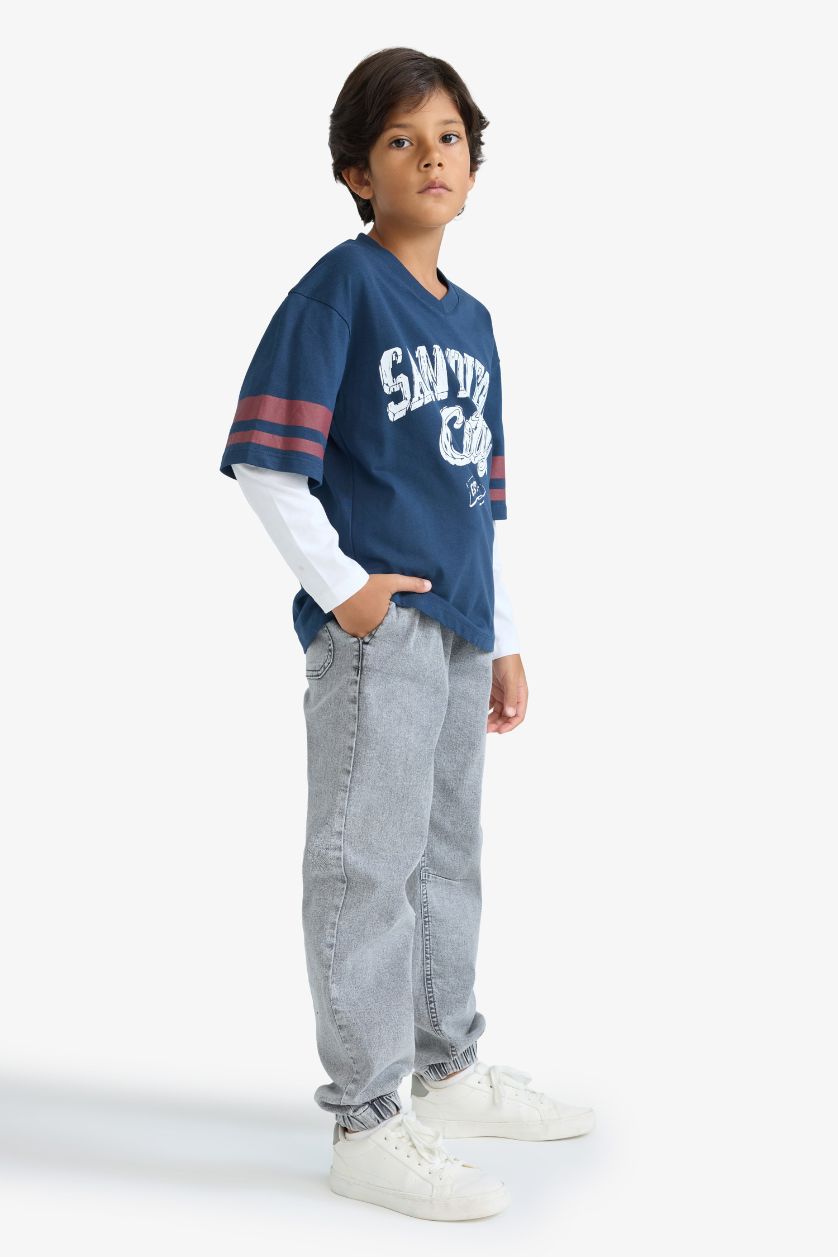 أولاد كحلي تيشيرت ولادي ردن طويل اوفر سايز بياخة V