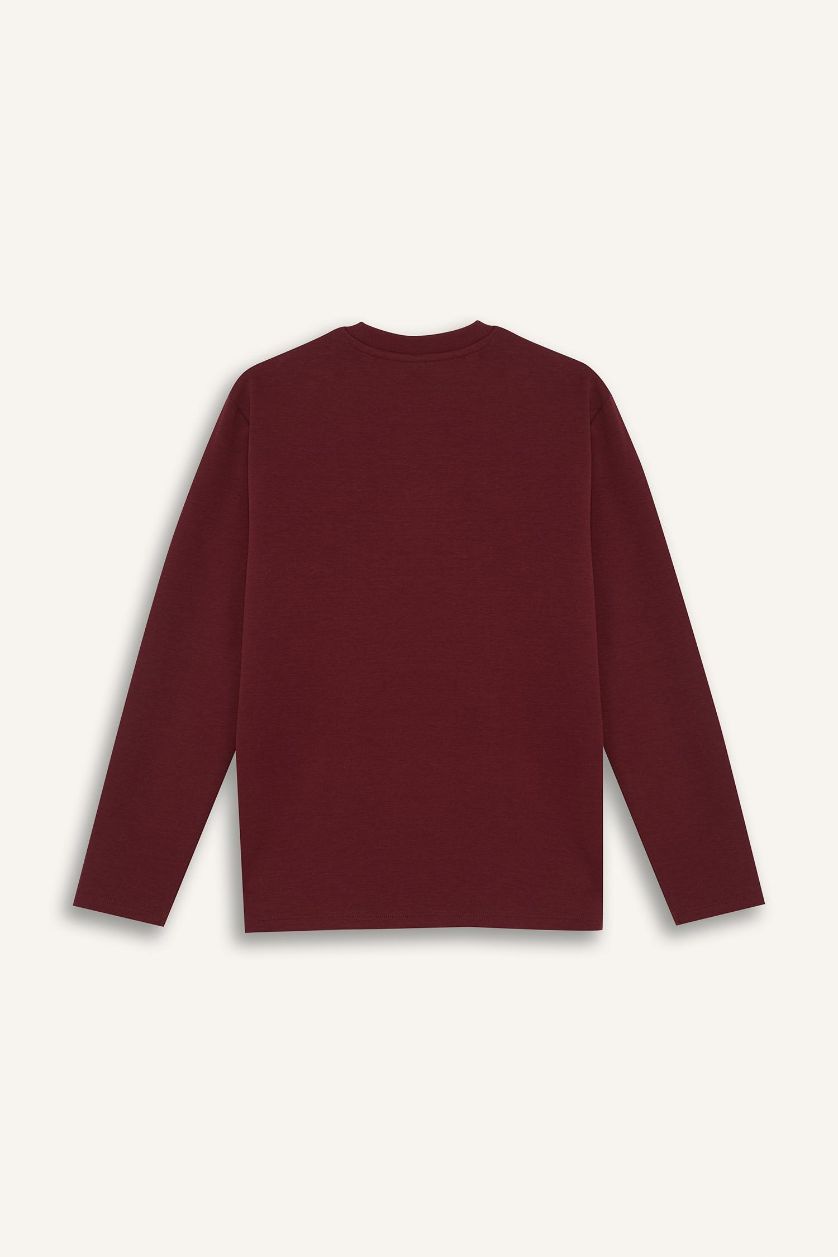 أولادي خمري تيشيرت مدرسة سادة اولادي كم طويل رقبة دائرية