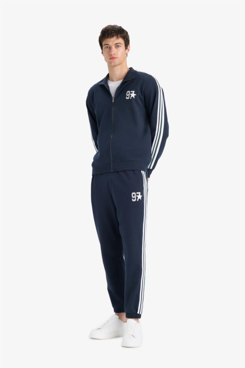 HOMME Marin Pantalon Jogging imprimé à taille élastique et poches Coupe régulière