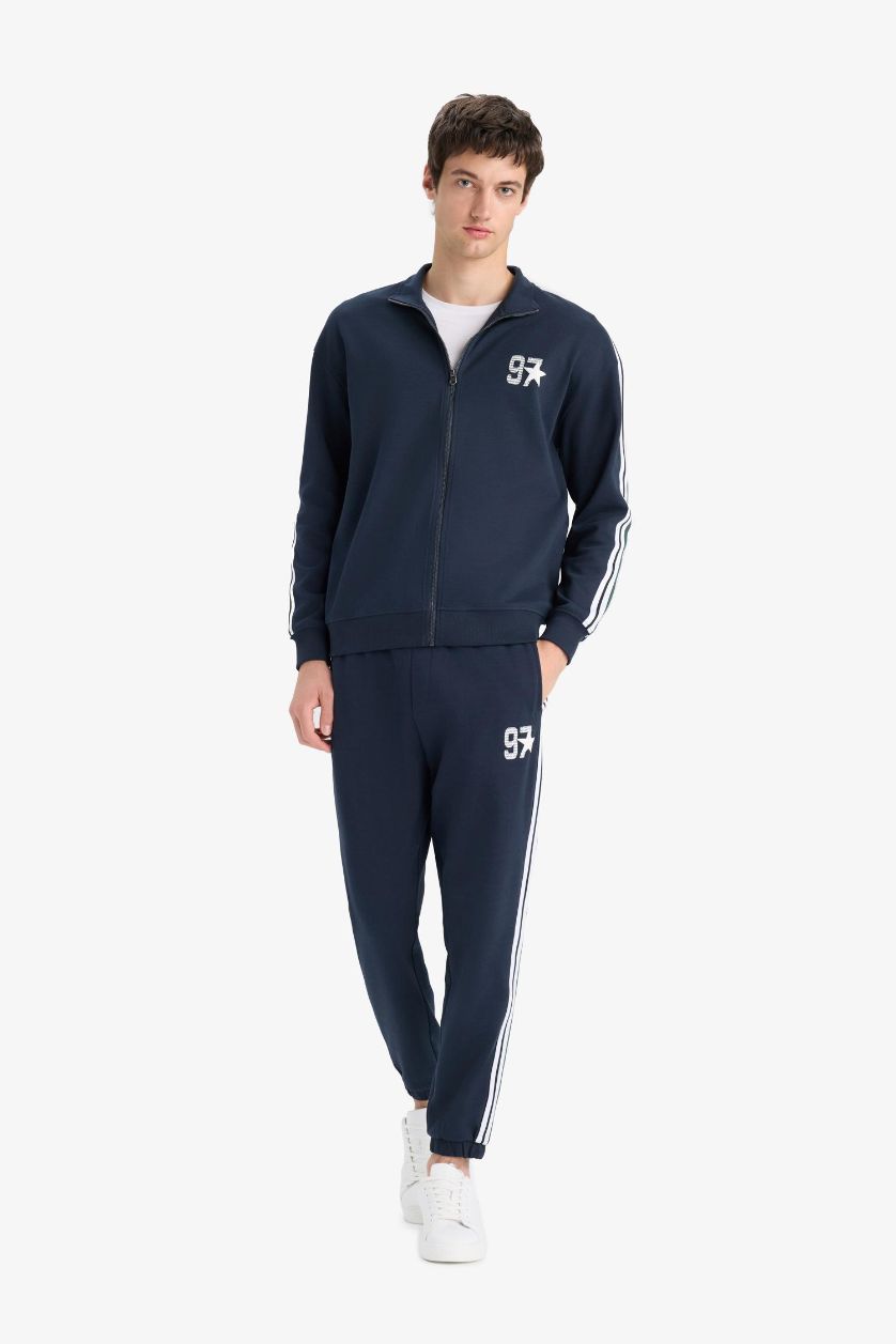 HOMME Marin Pantalon Jogging imprimé à taille élastique et poches Coupe régulière
