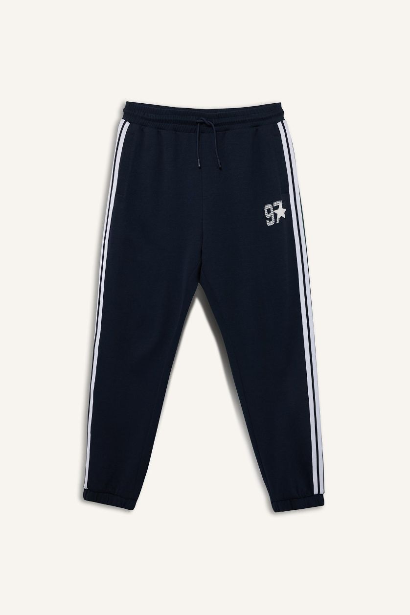 HOMME Marin Pantalon Jogging imprimé à taille élastique et poches Coupe régulière