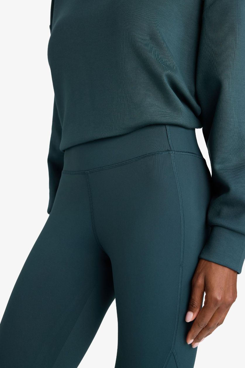 Kadın Koyu Yeşil Beli Saran Sporcu Tayt