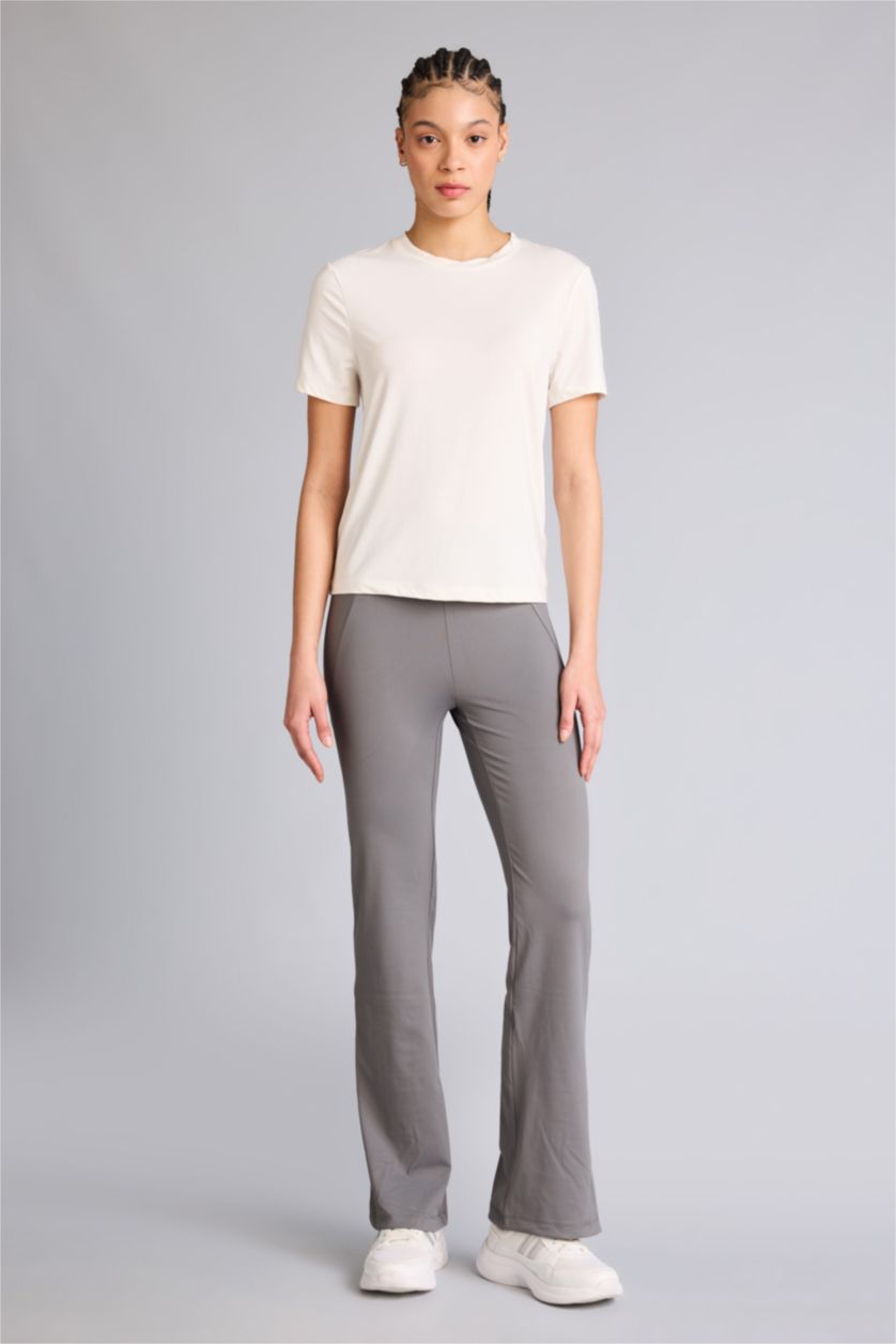 حريمي أنثرا فاتح بنطلون فلير فيت برجل شارلستون بريميوم ملمس ناعم من DeFactoFit