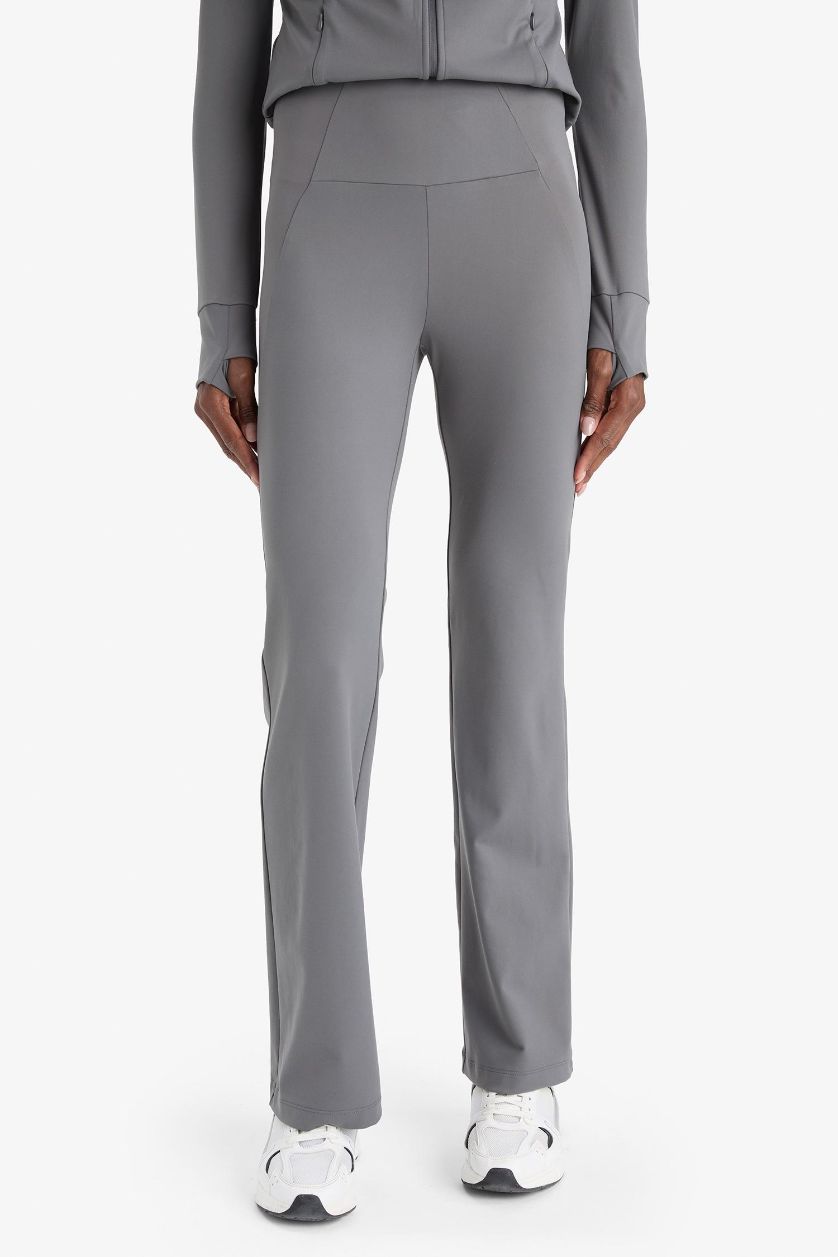 WOMAN Light Anthracite DeFactoFit Flare Fit Soft Touch Premium Sports Trousers