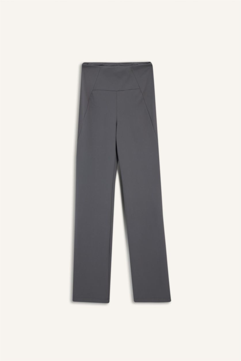 WOMAN Light Anthracite DeFactoFit Flare Fit Soft Touch Premium Sports Trousers