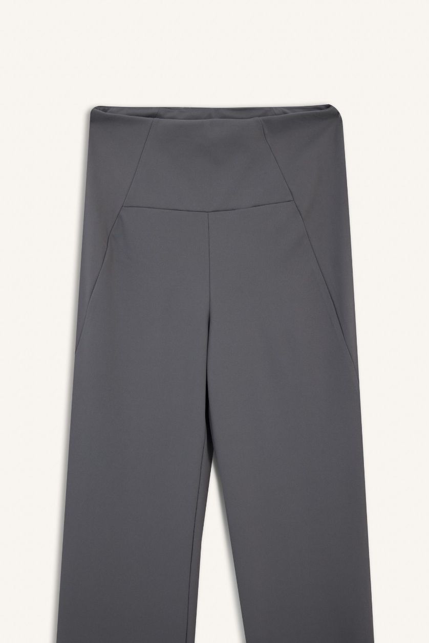 WOMAN Light Anthracite DeFactoFit Flare Fit Soft Touch Premium Sports Trousers
