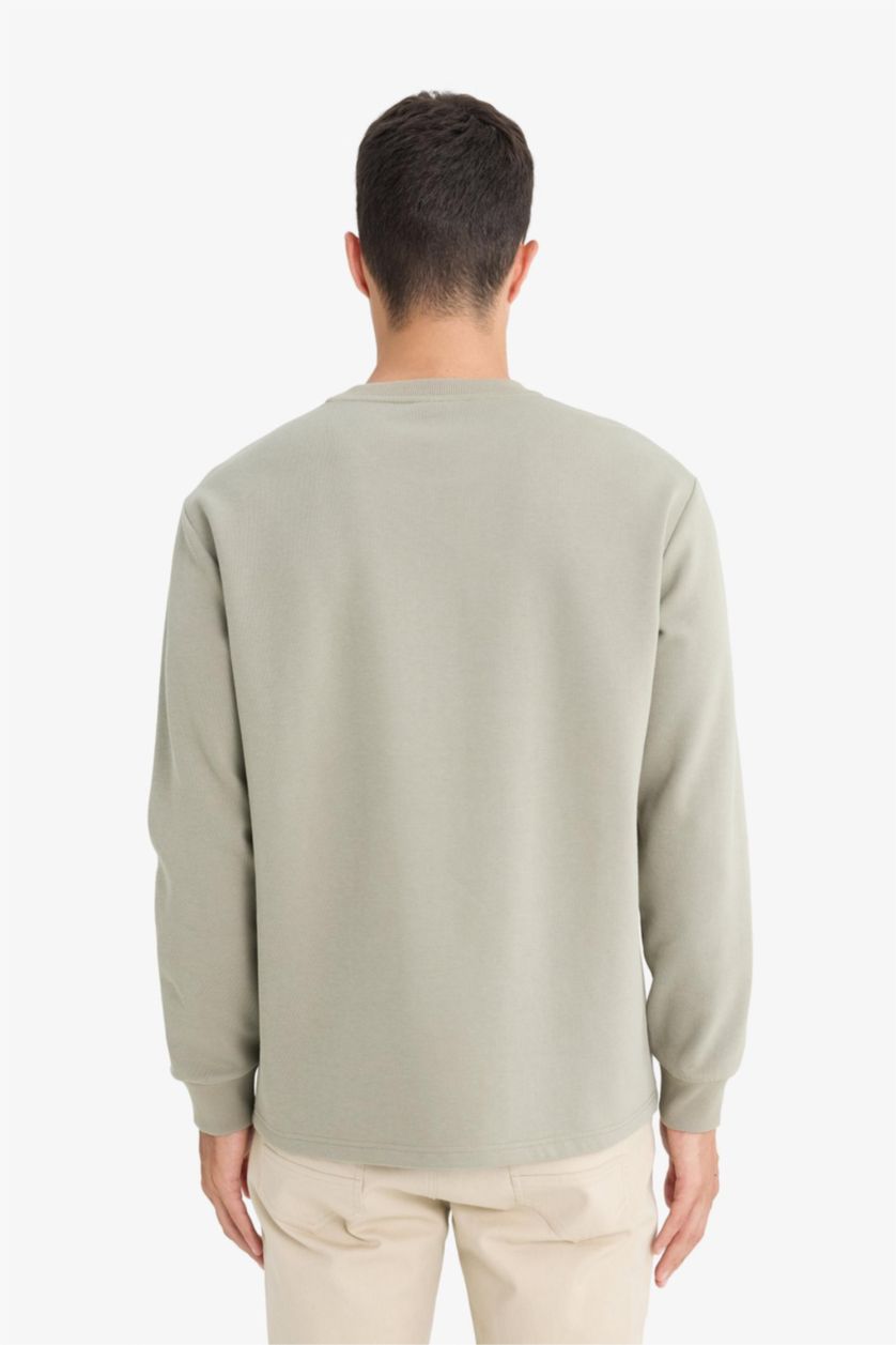 MAN Light Khaki Regular Fit Crew Neck Long Sleeve Body
