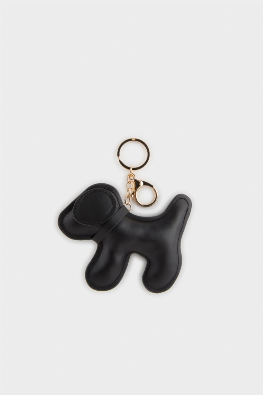 Kadın Siyah Kadın Siyah Köpekli Charm Anahtarlık