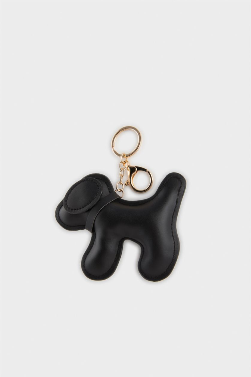 Kadın Siyah Kadın Siyah Köpekli Charm Anahtarlık