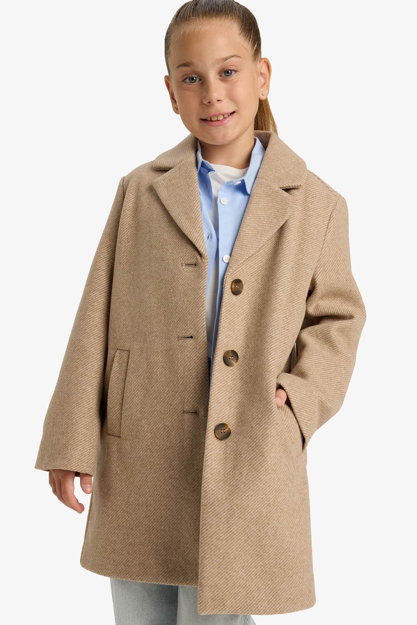 بناتي بيج فاتح بالطو جوخ بناتي بياقة بليزر