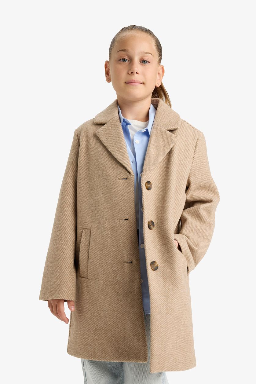 بناتي بيج فاتح بالطو جوخ بناتي بياقة بليزر