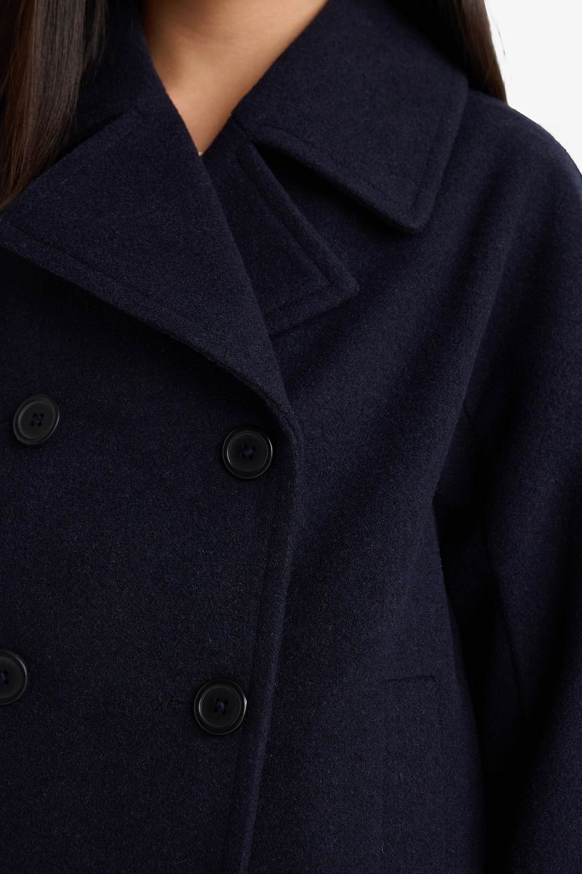 GIRLS & TEENS NAVY Girl Button Down Cachet Coat