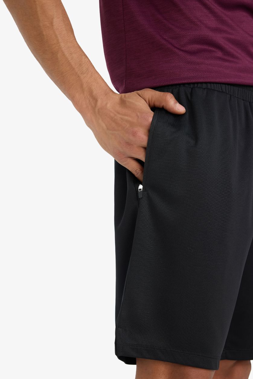 Man Black Standard Fit Short Leg Shorts