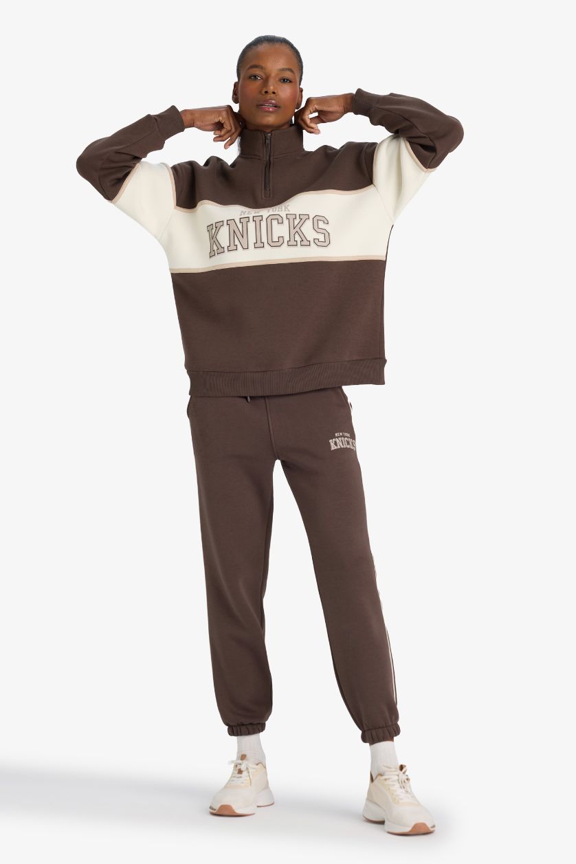 حريمي بني بنطلون سويت بانتس جوجر وايد ليج برجل واسع من DeFactoFit