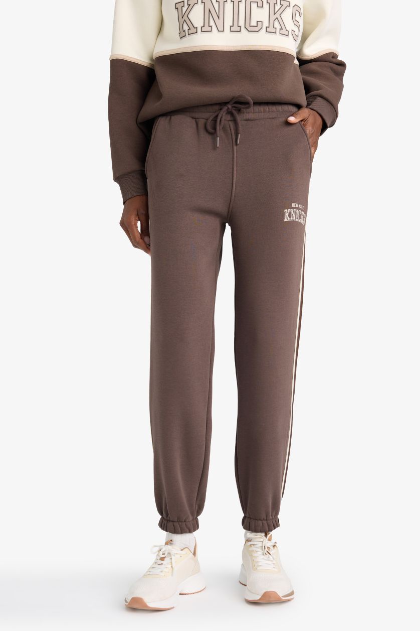 حريمي بني بنطلون سويت بانتس جوجر وايد ليج برجل واسع من DeFactoFit