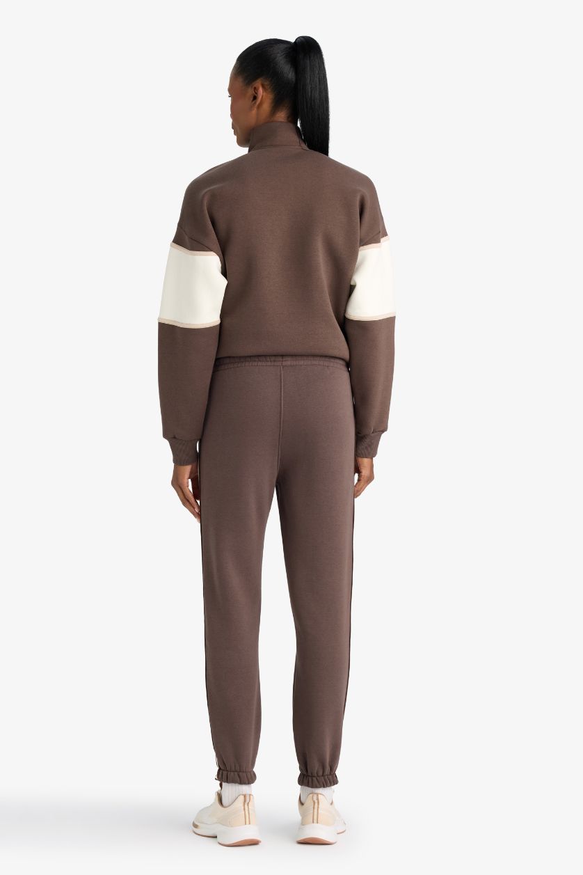 حريمي بني بنطلون سويت بانتس جوجر وايد ليج برجل واسع من DeFactoFit