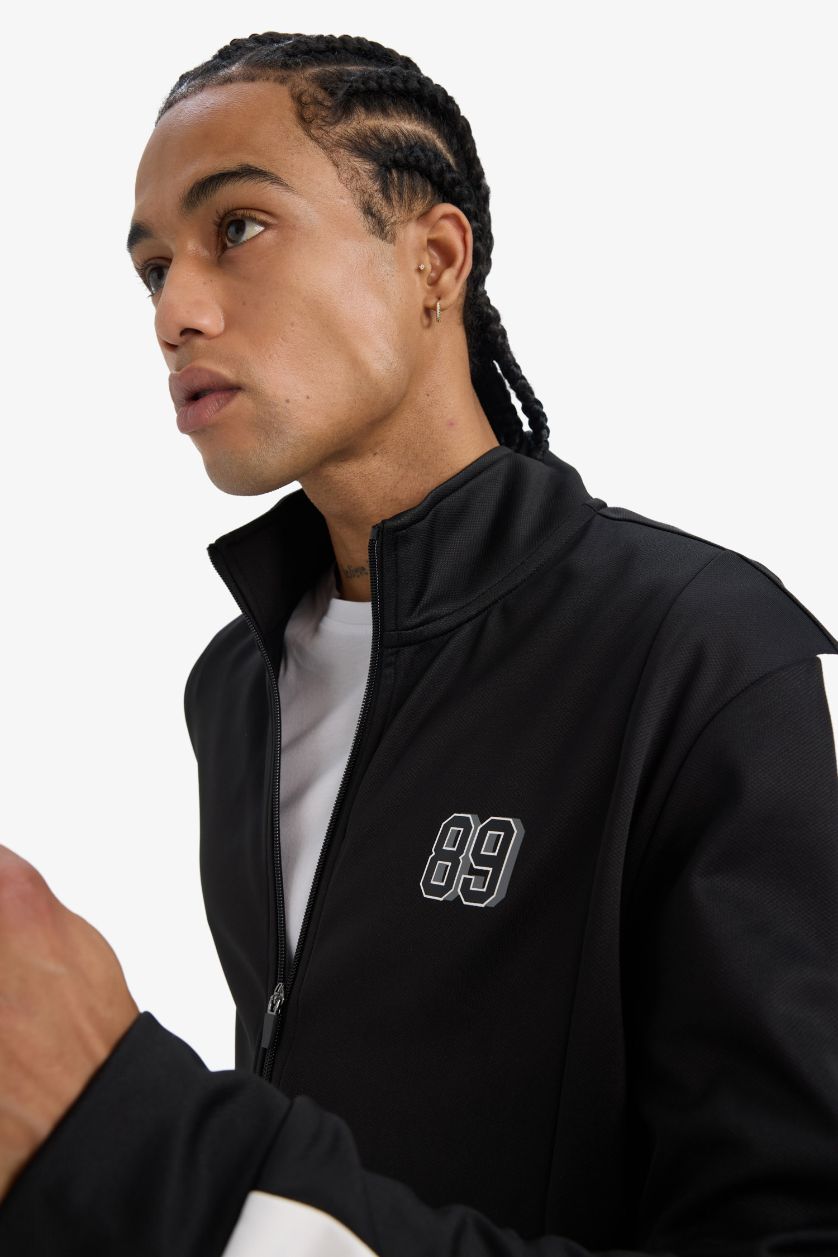 Ерлер қара стандарт пішім биік жаға пике Кардиган