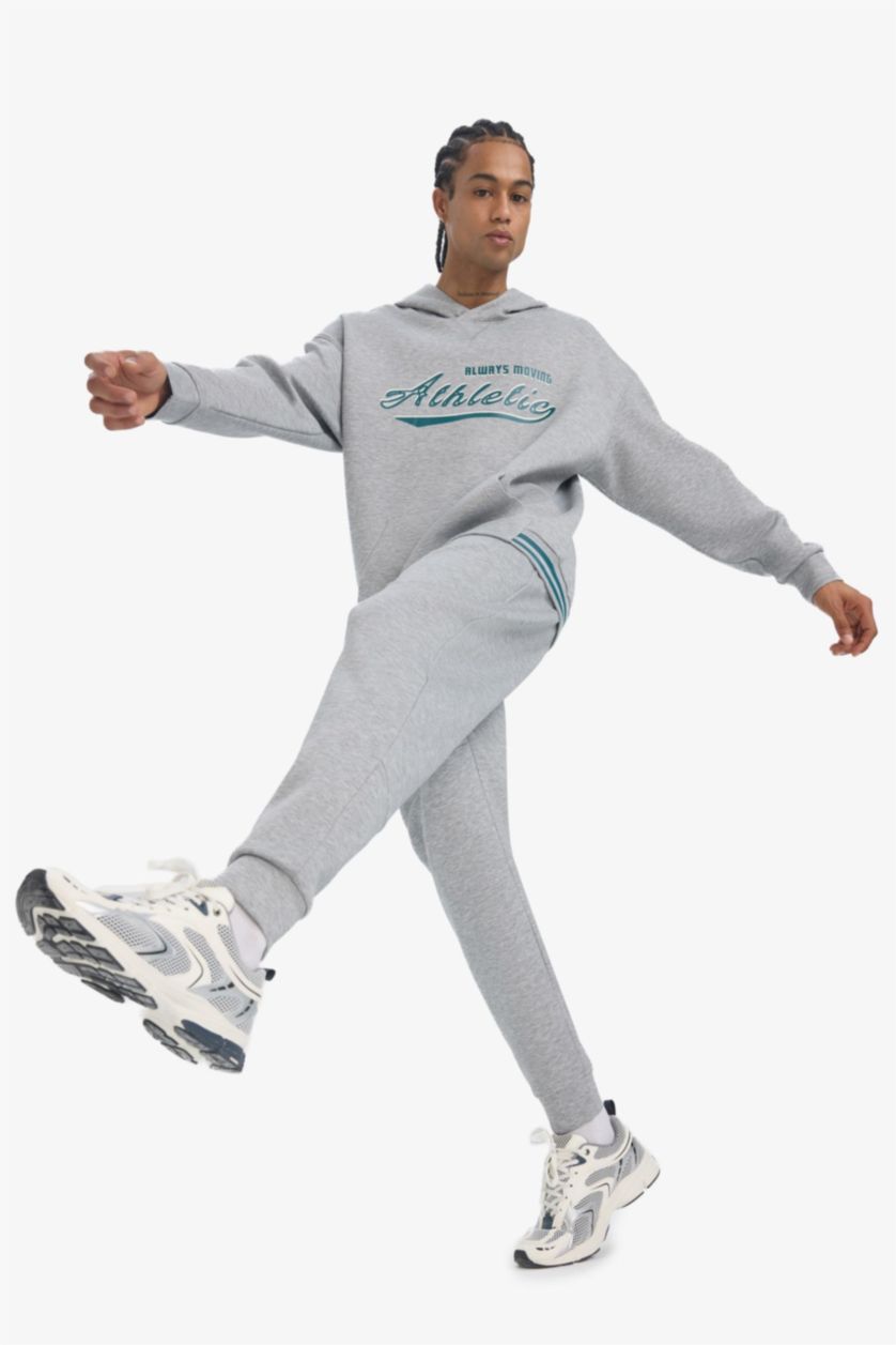 MAN Grey Melange DeFactoFit Standard Fit Scuba Fabric Jogger