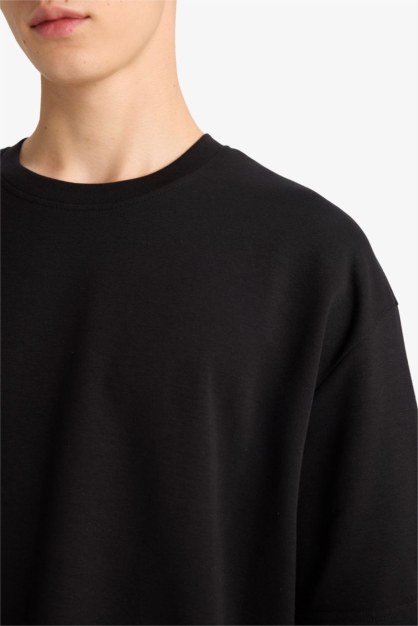 Erkek Siyah Nefes Alabilen Oversize Tişört