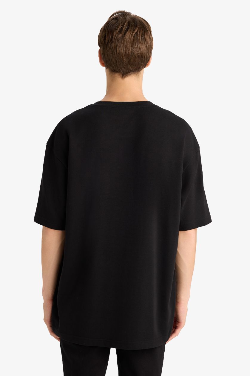 Erkek Siyah Nefes Alabilen Oversize Tişört