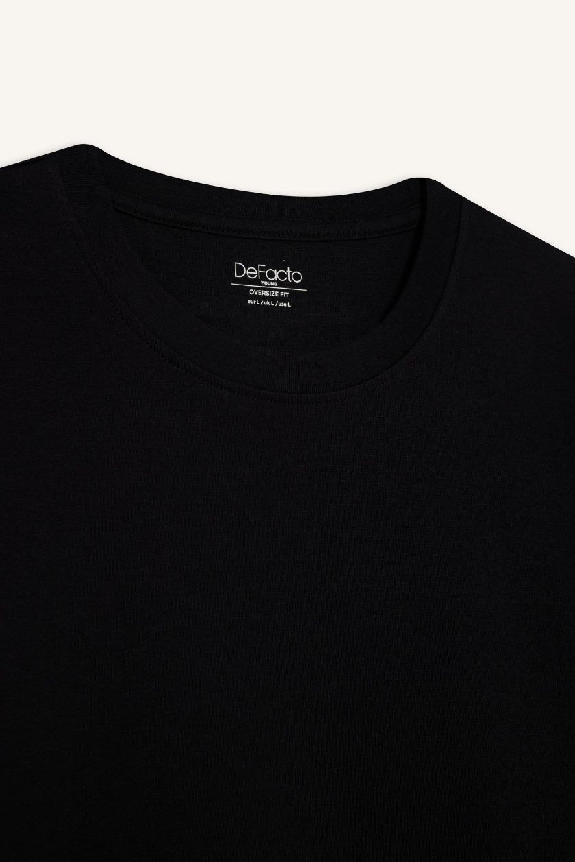 Erkek Siyah Nefes Alabilen Oversize Tişört