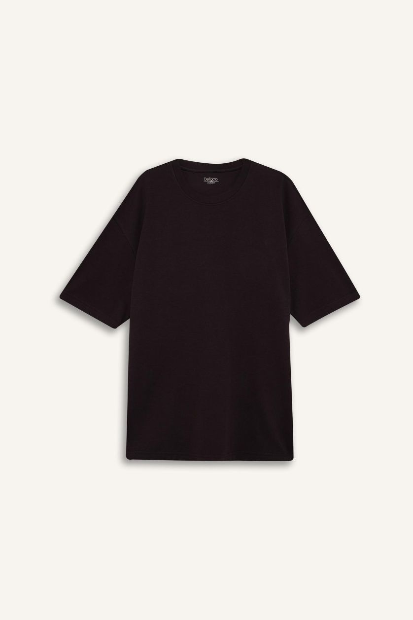 Erkek Kahve Nefes Alabilen Oversize Tişört