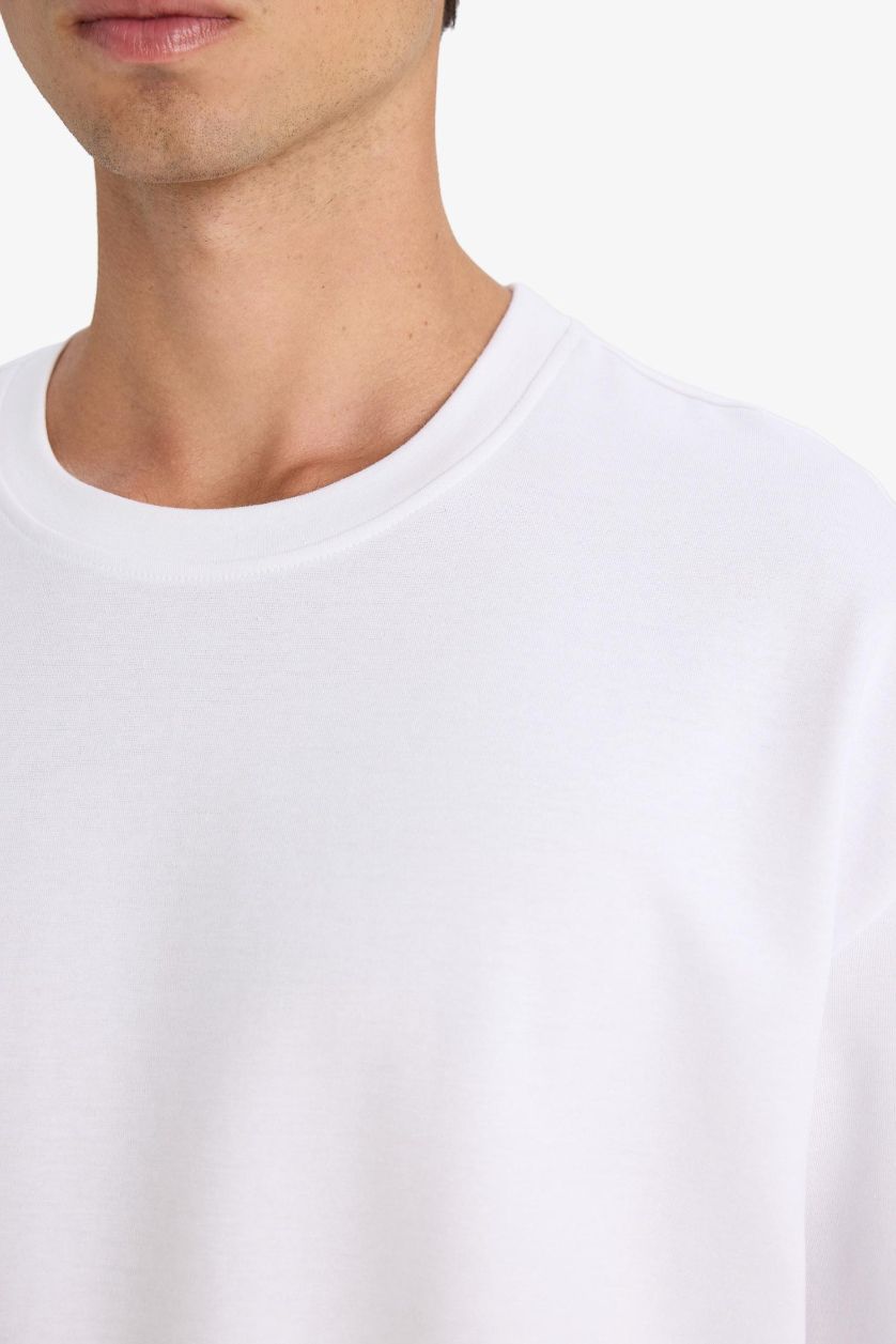 Erkek Beyaz Nefes Alabilen Oversize Tişört